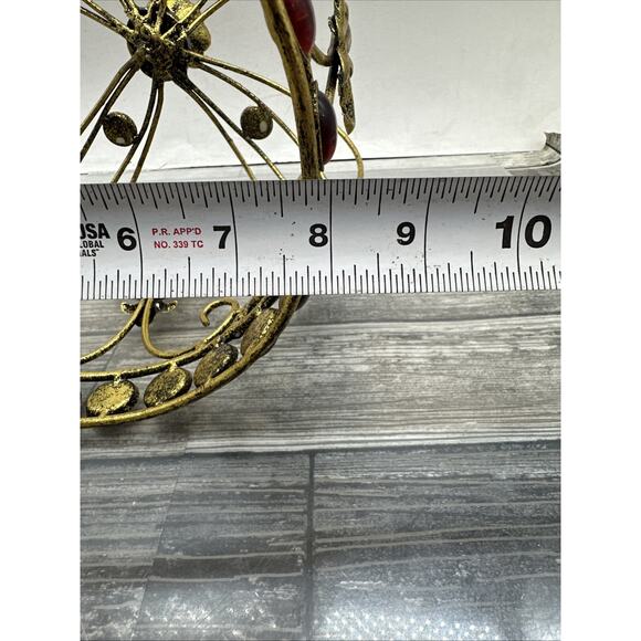 Gold Metal and Faux Ruby Crown - Fleur-de-Lis - Decor or Costume - 11" tall {XX} - Picture 10 of 10